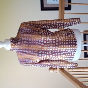 St. John Saint John Sport by Marie Gray animal print stretchy blouse top EUC